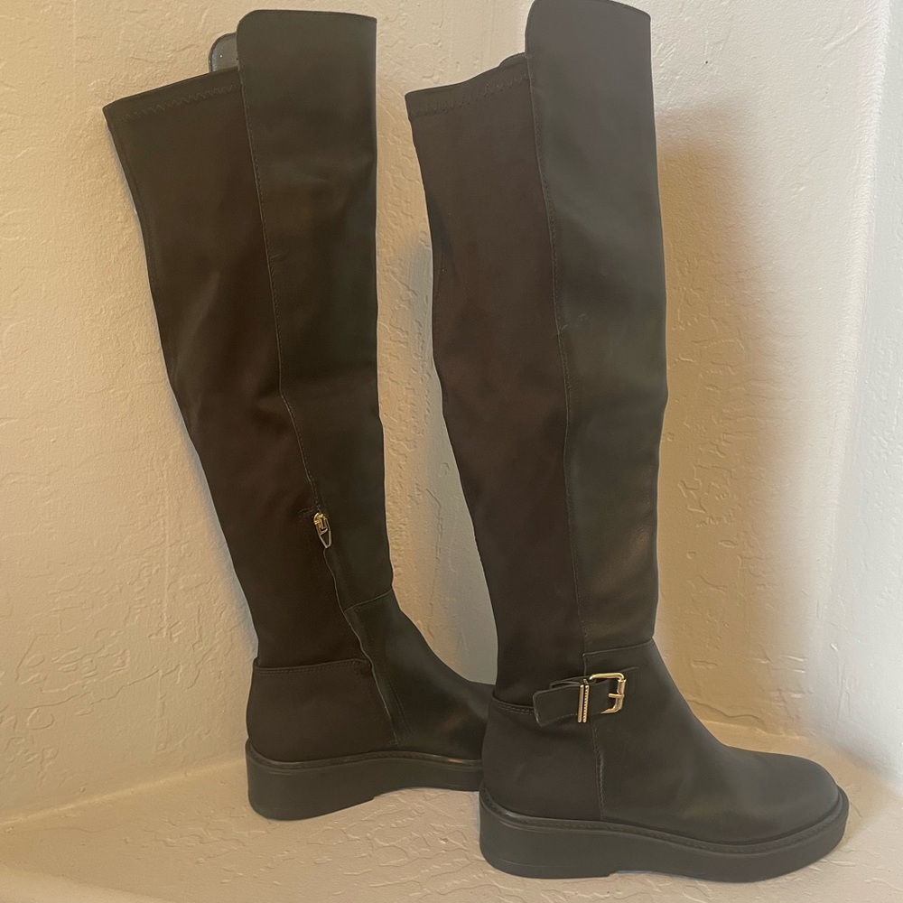 Dolce Vita Black Over the Knee Leather/suede Boots with New-super Sexy!